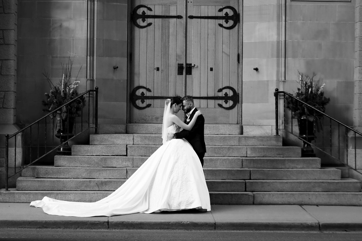 Sunset Skyline Calgary Wedding