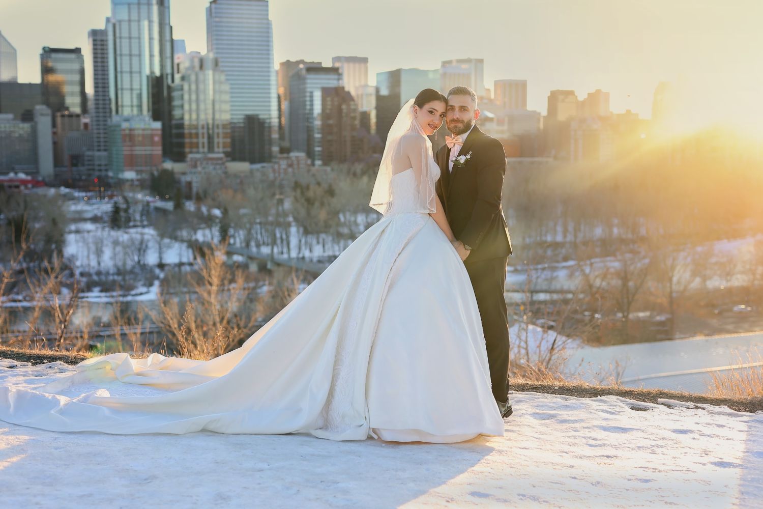 Sunset Skyline Calgary Wedding Wedding Photo 12