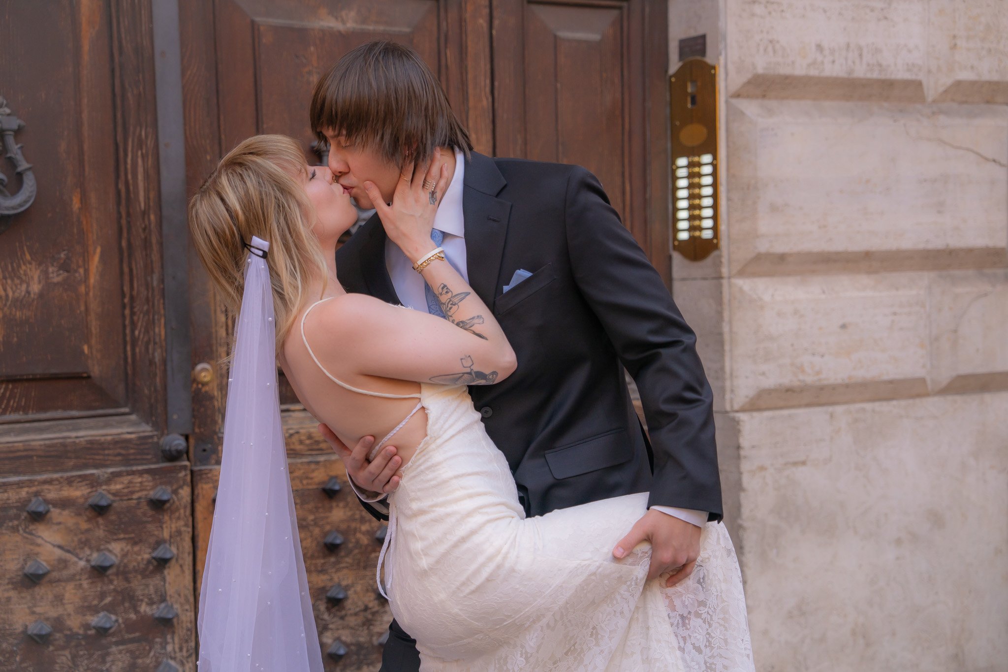 Natalie and Tristin: A Cinematic Roman Elopement Wedding Photo 10