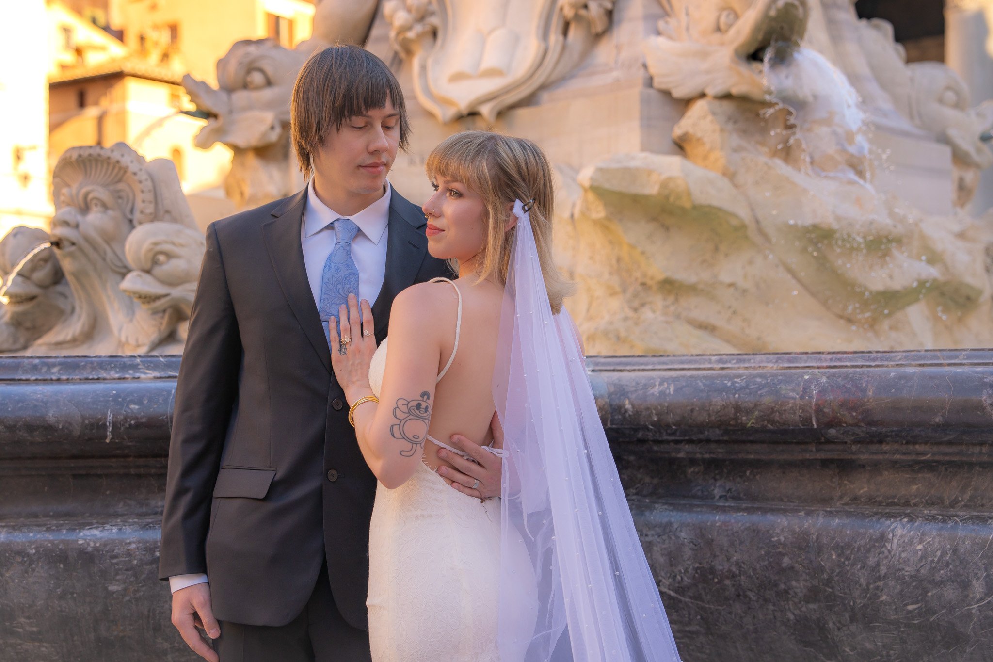 Natalie and Tristin: A Cinematic Roman Elopement Wedding Photo 11