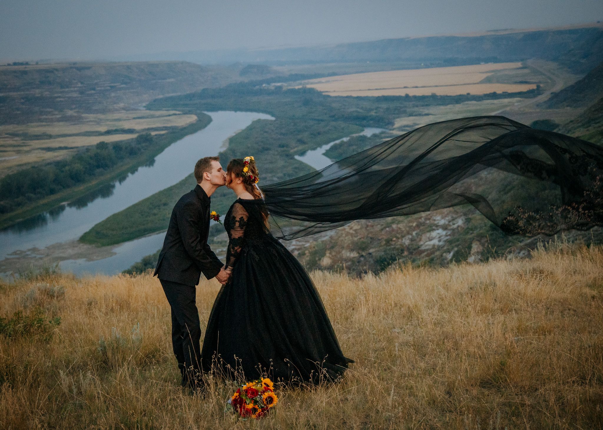 Golden Hour Magic in the Alberta Wild Wedding Photo 10
