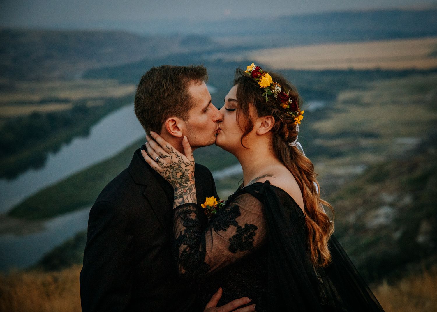 Golden Hour Magic in the Alberta Wild Wedding Photo 13