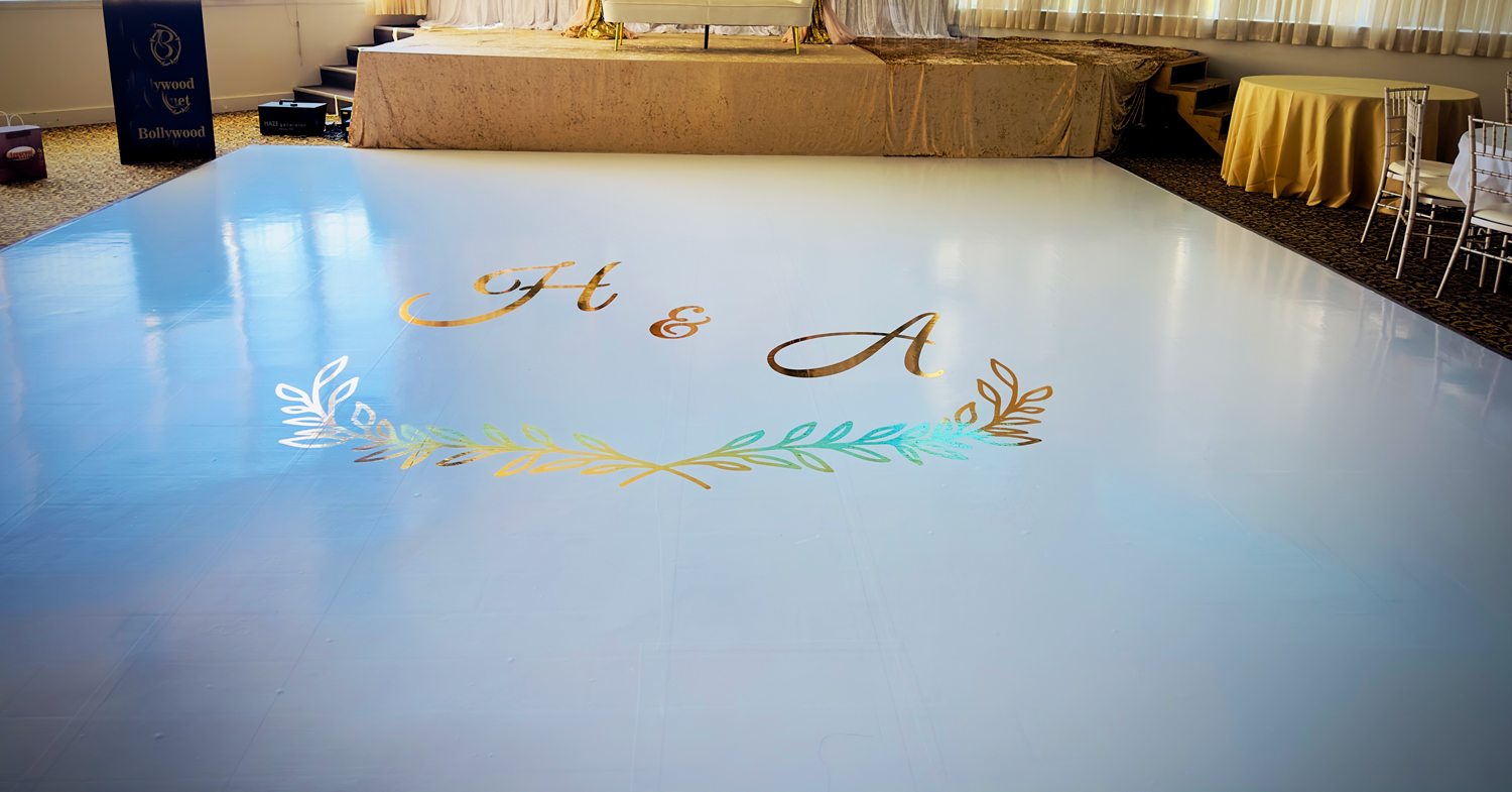 White Floor Wrap With Initials cover